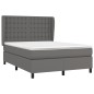 vidaXL Giroletto a Molle con Materasso Grigio 140x190 cm in Similpelle