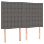 vidaXL Giroletto a Molle con Materasso Grigio 140x190 cm in Similpelle