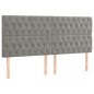 Giroletto a Molle con Materasso Grigio Chiaro 200x200cm Velluto