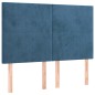 Giroletto a Molle con Materasso Blu Scuro 140x190 cm in Velluto
