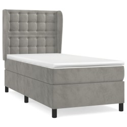 vidaXL Giroletto a Molle con Materasso Grigio Chiaro 80x200 cm Velluto