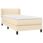 Giroletto a Molle con Materasso Crema 100x200 cm in Tessuto