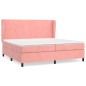 Giroletto a Molle con Materasso Rosa 200x200 cm in Velluto