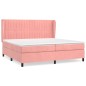 vidaXL Giroletto a Molle con Materasso Rosa 200x200 cm in Velluto