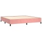 vidaXL Giroletto a Molle con Materasso Rosa 200x200 cm in Velluto