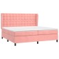 vidaXL Giroletto a Molle con Materasso Rosa 200x200 cm in Velluto