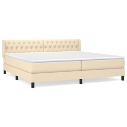 Giroletto a Molle con Materasso Crema 200x200 cm in Tessuto