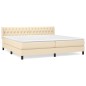 Giroletto a Molle con Materasso Crema 200x200 cm in Tessuto