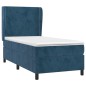 vidaXL Giroletto a Molle con Materasso Blu Scuro 90x190 cm in Velluto
