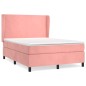 vidaXL Giroletto a Molle con Materasso Rosa 140x190 cm in Velluto