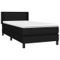 Giroletto a Molle con Materasso Nero 90x200 cm in Tessuto