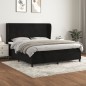 vidaXL Giroletto a Molle con Materasso Nero 160x200 cm in Velluto
