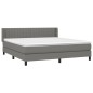 vidaXL Giroletto a Molle con Materasso Grigio Scuro 180x200 cm Tessuto