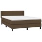 vidaXL Giroletto a Molle con Materasso Marrone Scuro 140x190cm Tessuto