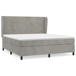 vidaXL Giroletto a Molle con Materasso Grigio Chiaro 160x200cm Velluto