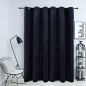 Tenda Oscurante con Anelli in Metallo Velluto Nera 290x245 cm Tenda Oscurante con Anelli in Metallo Velluto Nera 290x245 cm