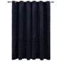 Tenda Oscurante con Anelli in Metallo Velluto Nera 290x245 cm Tenda Oscurante con Anelli in Metallo Velluto Nera 290x245 cm