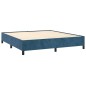 vidaXL Giroletto a Molle con Materasso Blu Scuro 180x200 cm in Velluto
