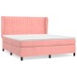 Giroletto a Molle con Materasso Rosa 180x200 cm in Velluto
