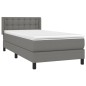 vidaXL Giroletto a Molle con Materasso Grigio Scuro 90x200 cm Tessuto