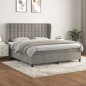 vidaXL Giroletto a Molle con Materasso Grigio Chiaro 160x200cm Velluto