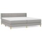 vidaXL Giroletto a Molle con Materasso Grigio Chiaro 200x200cm Tessuto