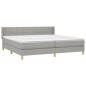 vidaXL Giroletto a Molle con Materasso Grigio Chiaro 200x200cm Tessuto