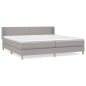 vidaXL Giroletto a Molle con Materasso Grigio Chiaro 200x200cm Tessuto