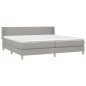 vidaXL Giroletto a Molle con Materasso Grigio Chiaro 200x200cm Tessuto