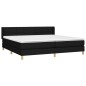 Giroletto a Molle con Materasso Nero 200x200 cm in Tessuto