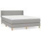 vidaXL Giroletto a Molle con Materasso Grigio Chiaro 140x200cm Tessuto