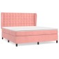 Giroletto a Molle con Materasso Rosa 160x200 cm in Velluto