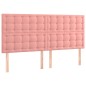Giroletto a Molle con Materasso Rosa 160x200 cm in Velluto