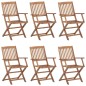 vidaXL Sedie da Giardino Pieghevoli 6 pz con Cuscini Massello Acacia vidaXL Sedie da Giardino Pieghevoli 6 pz con Cuscini Massello Acacia
