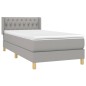 vidaXL Giroletto a Molle con Materasso Grigio Chiaro100x200 cm Tessuto