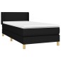 Giroletto a Molle con Materasso Nero 90x200 cm in Tessuto