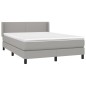 Giroletto a Molle con Materasso Grigio Chiaro 140x200cm Tessuto