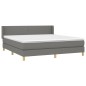 Giroletto a Molle con Materasso Grigio Scuro 160x200 cm Tessuto