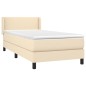 vidaXL Giroletto a Molle con Materasso Crema 100x200 cm in Tessuto