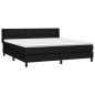 Giroletto a Molle con Materasso Nero 160x200 cm in Tessuto