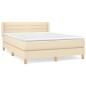 Giroletto a Molle con Materasso Crema 140x200 cm in Tessuto