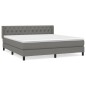 vidaXL Giroletto a Molle con Materasso Grigio Scuro 160x200 cm Tessuto