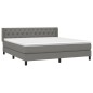 vidaXL Giroletto a Molle con Materasso Grigio Scuro 160x200 cm Tessuto