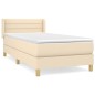 vidaXL Giroletto a Molle con Materasso Crema 100x200 cm in Tessuto