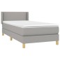vidaXL Giroletto a Molle con Materasso Grigio Chiaro 80x200 cm Tessuto