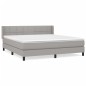 vidaXL Giroletto a Molle con Materasso Grigio Chiaro160x200 cm Tessuto