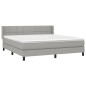 vidaXL Giroletto a Molle con Materasso Grigio Chiaro160x200 cm Tessuto