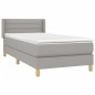 vidaXL Giroletto a Molle con Materasso Grigio Chiaro100x200 cm Tessuto