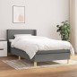 vidaXL Giroletto a Molle con Materasso Grigio Scuro 80x200 cm Tessuto