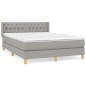 vidaXL Giroletto a Molle con Materasso Grigio Chiaro 140x190cm Tessuto